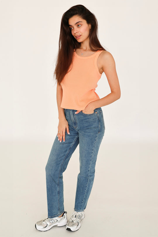 TAMIA CROPPED RACER TANK APRICOT CRUSH