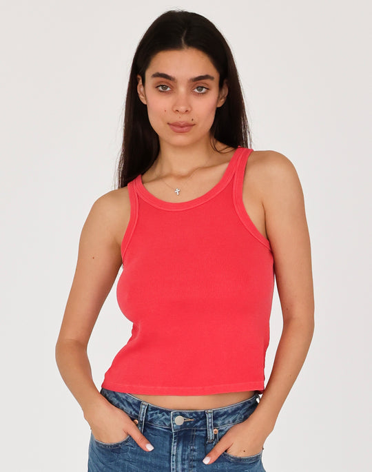 TAMIA CROPPED RACER TANK RADIANT RED