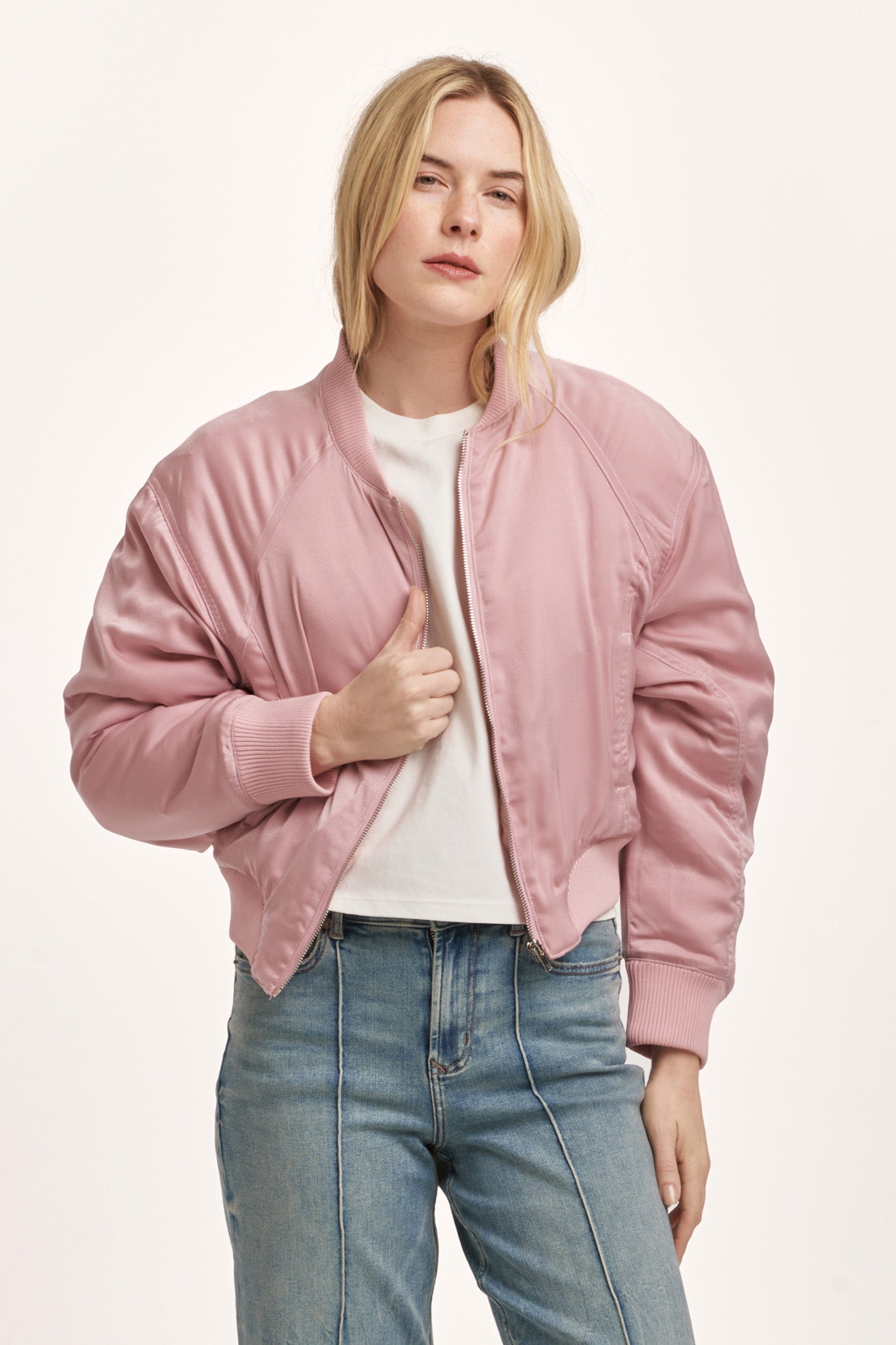 samaria-zipper-front-long-sleeve-relaxed-fit-bomber-jacket-satin-pink