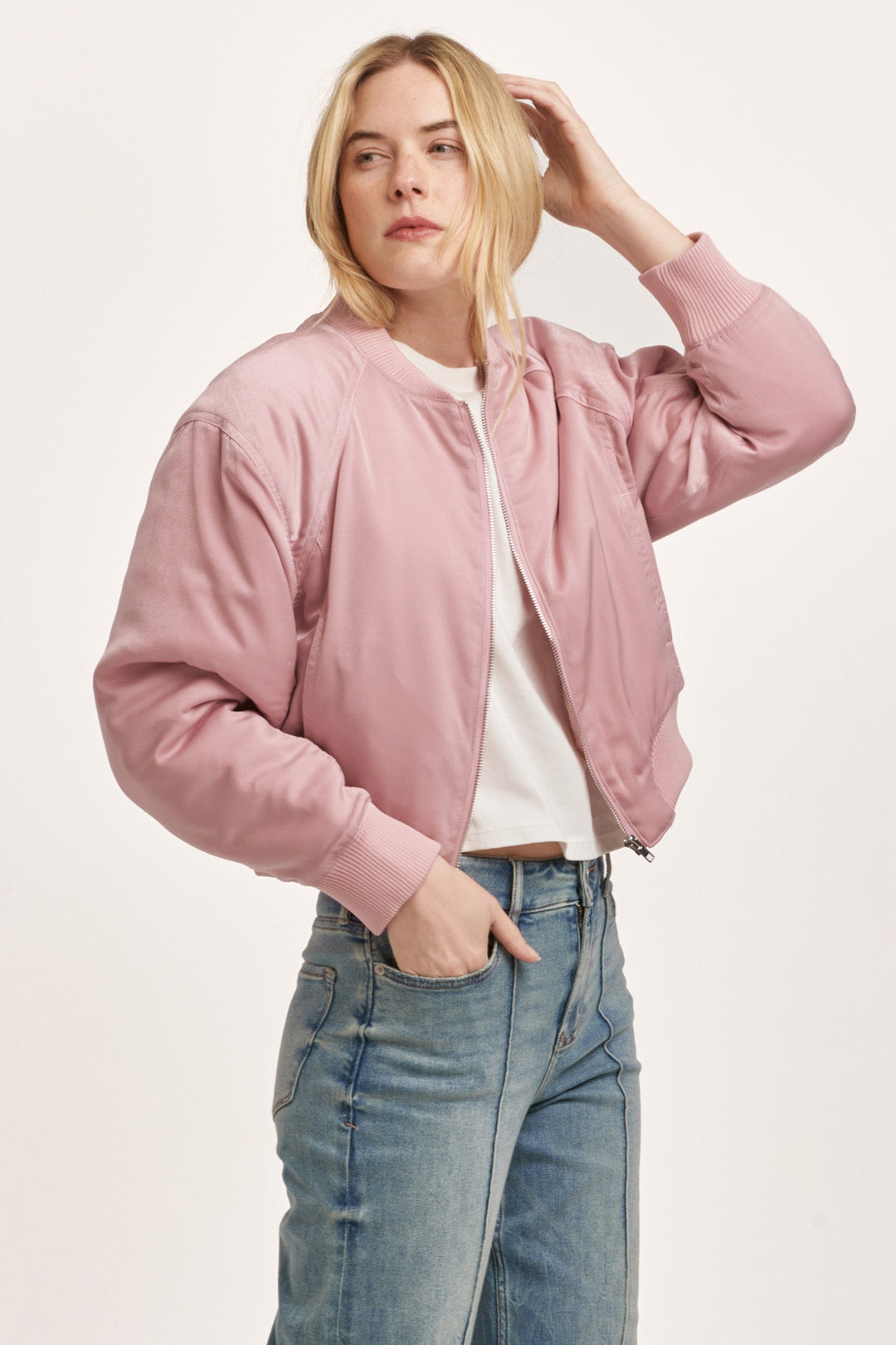 samaria-zipper-front-long-sleeve-relaxed-fit-bomber-jacket-satin-pink