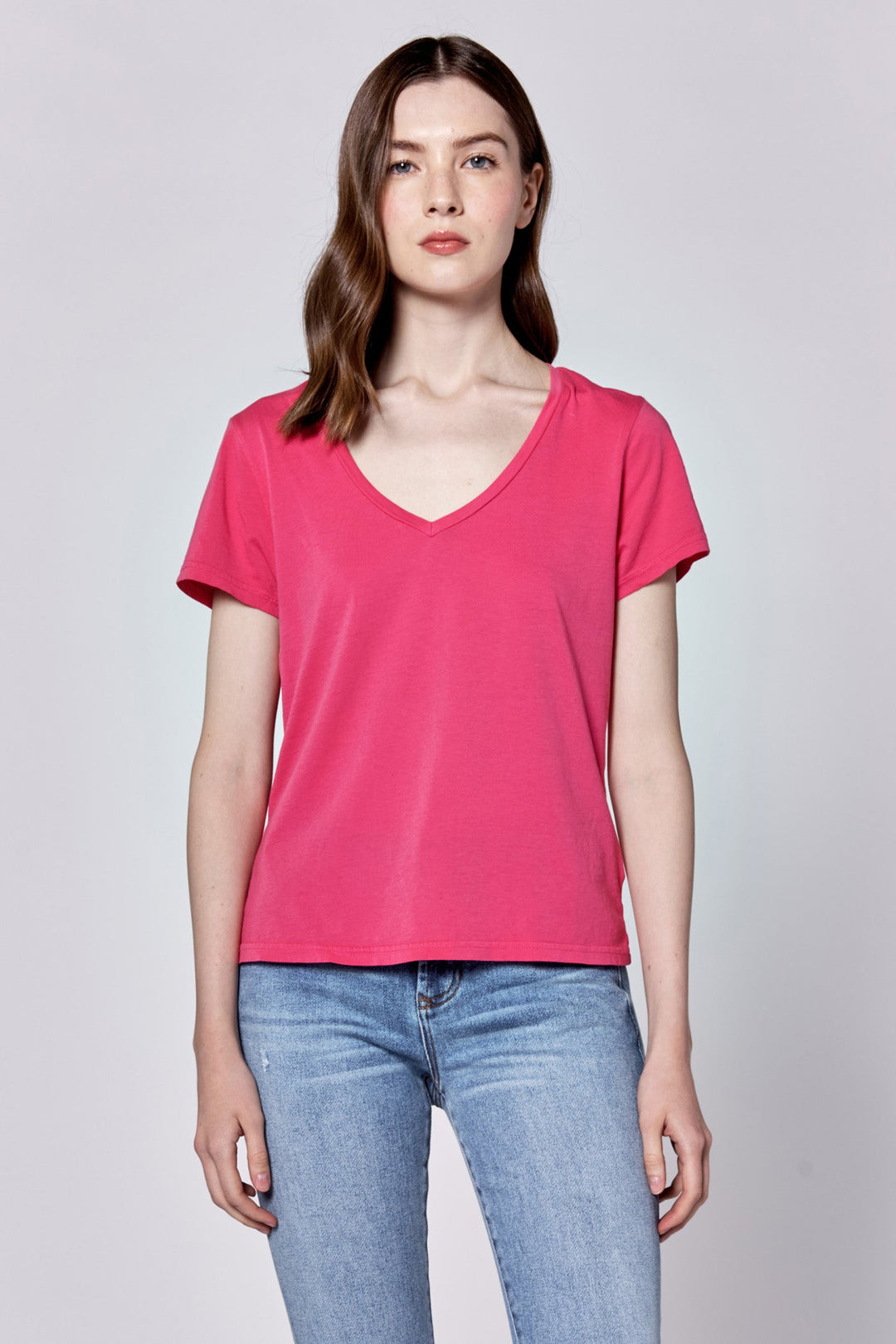 madelyn-v-neck-short-sleeve-relaxed-fit-top-raspberry