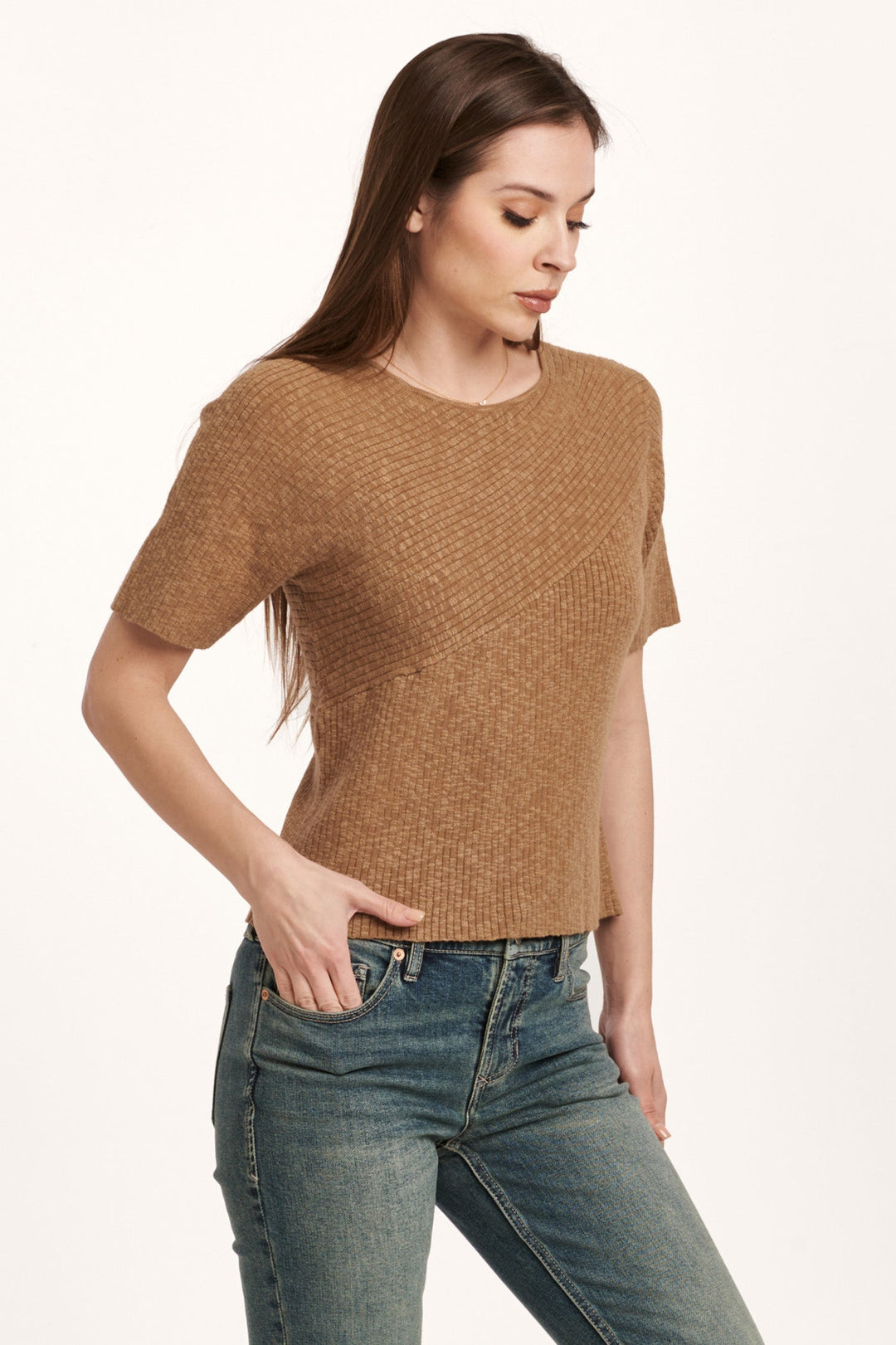 giana-crew-neck-short-sleeve-fitted-top-havana-brown