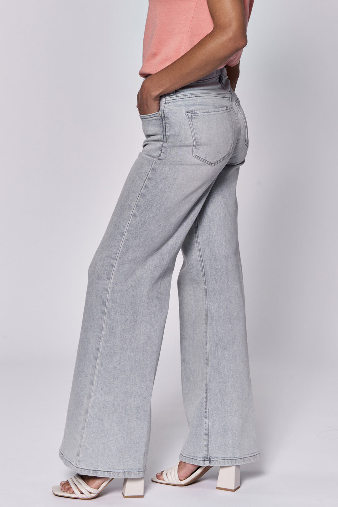 image of a female model wearing a FIONA HIGH RISE FULL INSEAM CLEAN HEM JEANS DOVEY DEAR JOHN DENIM 