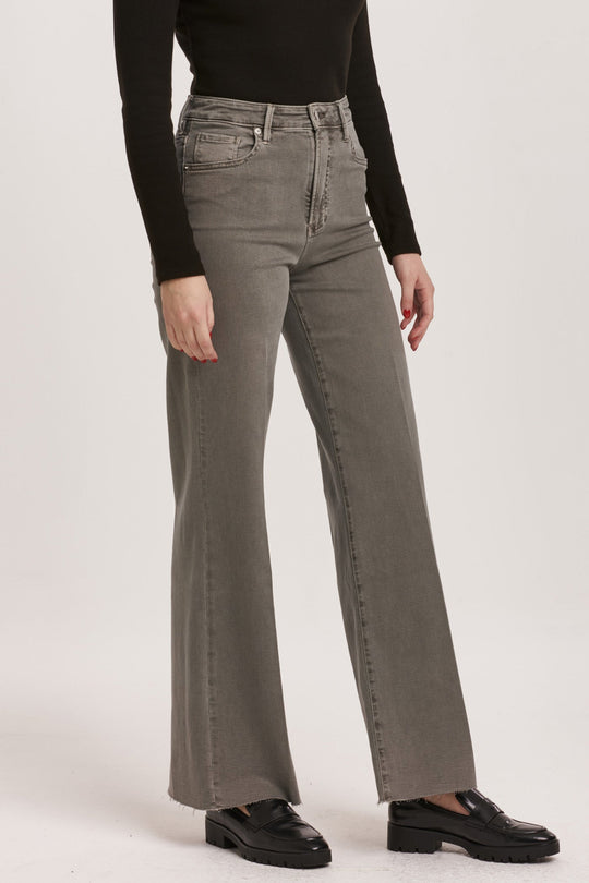 image of a female model wearing a FIONA HIGH RISE WIDE LEG JEANS GRAPHITE DEAR JOHN DENIM 