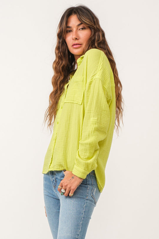 arianna-front-tie-shirt-cyber-lime-gauze