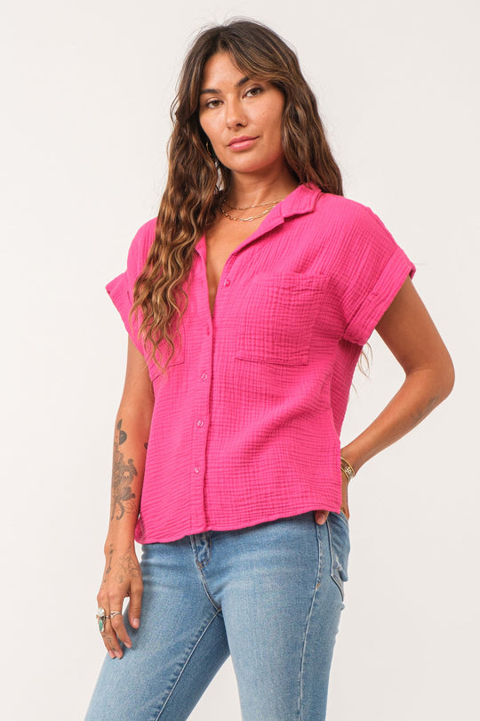 cali-tie-front-shirt-pink-flash-gauze