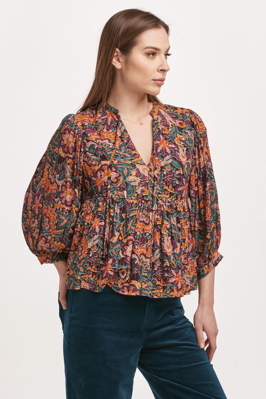 malia-v-neck-short-sleeve-relaxed-fit-blouse-flower-wine