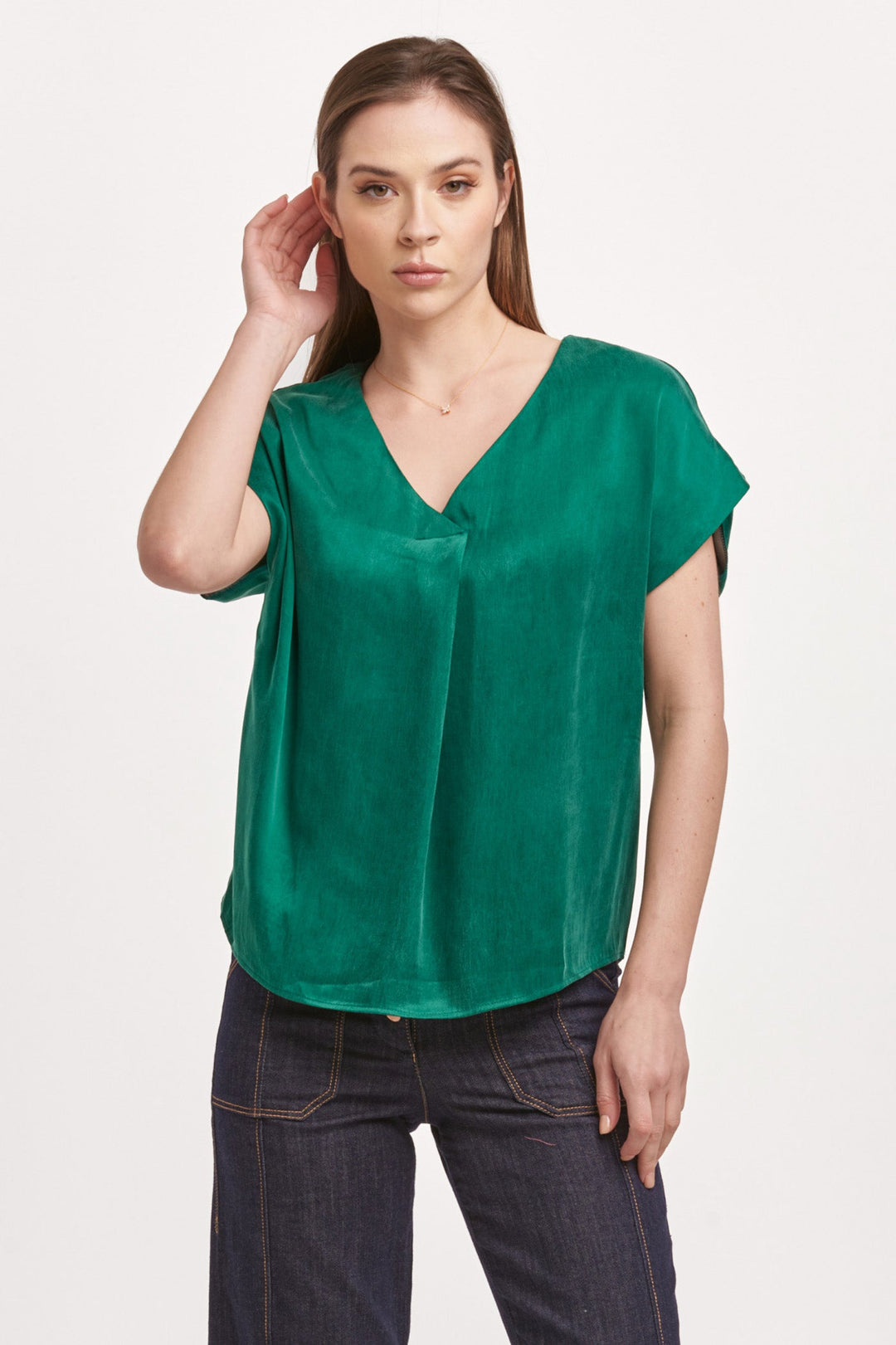 kristen-v-neck-short-sleeve-relaxed-fit-top-deep-emerald