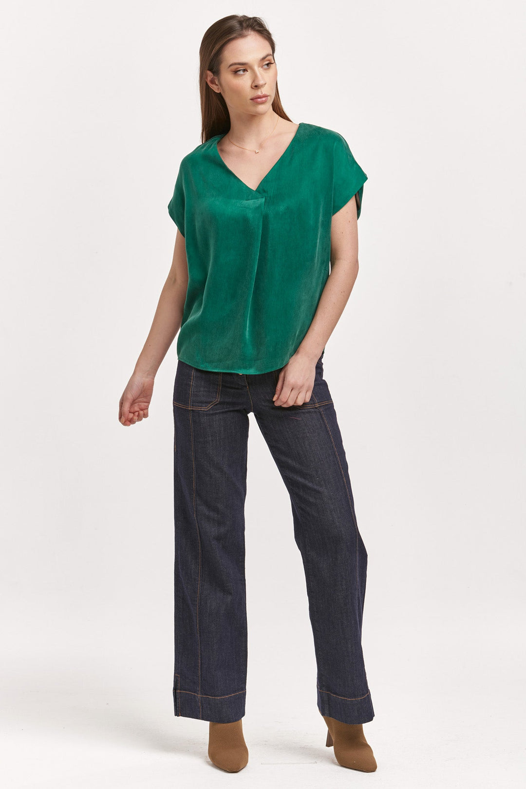 kristen-v-neck-short-sleeve-relaxed-fit-top-deep-emerald