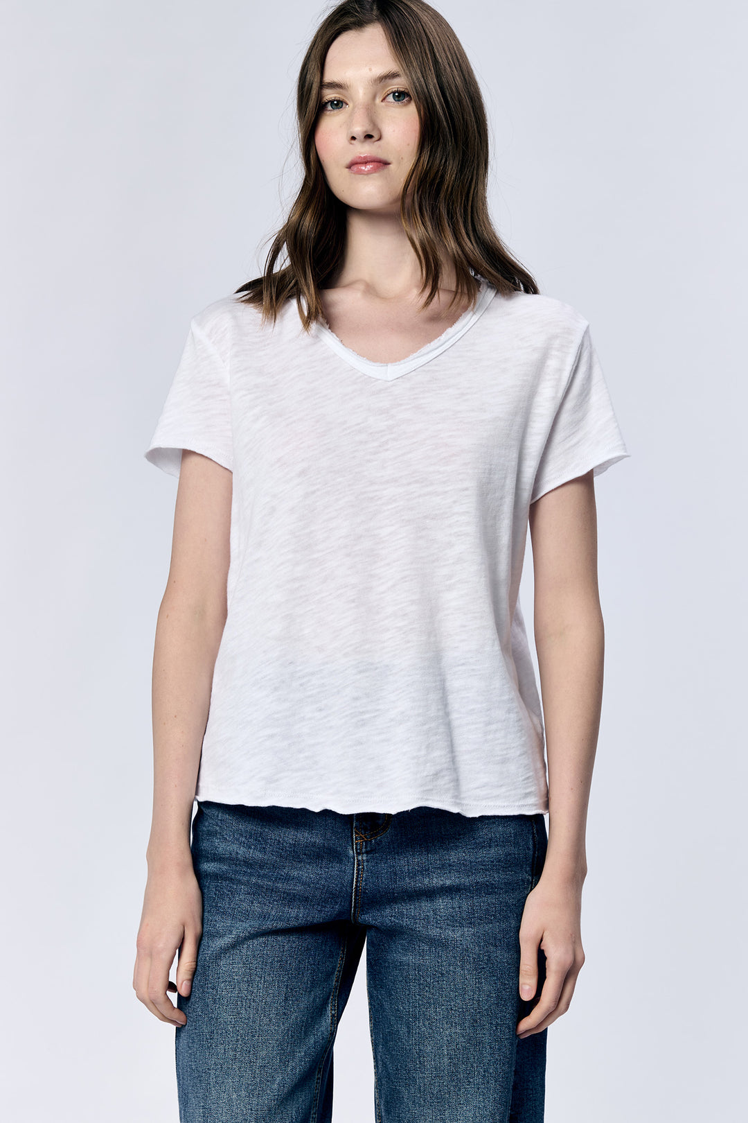 VANYA SHORT SLEEVE SLUB TEE WHITE