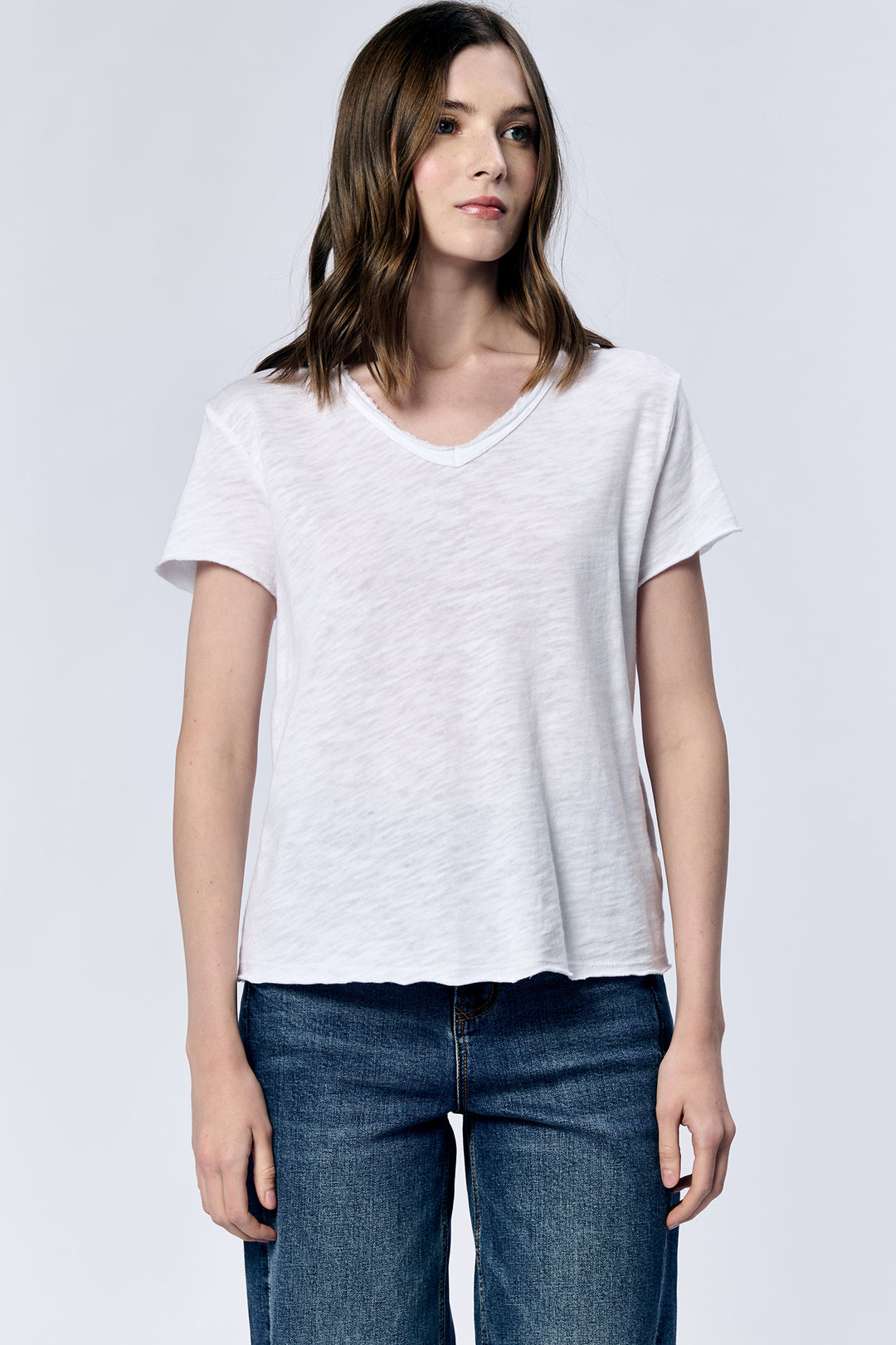 VANYA SHORT SLEEVE SLUB TEE WHITE