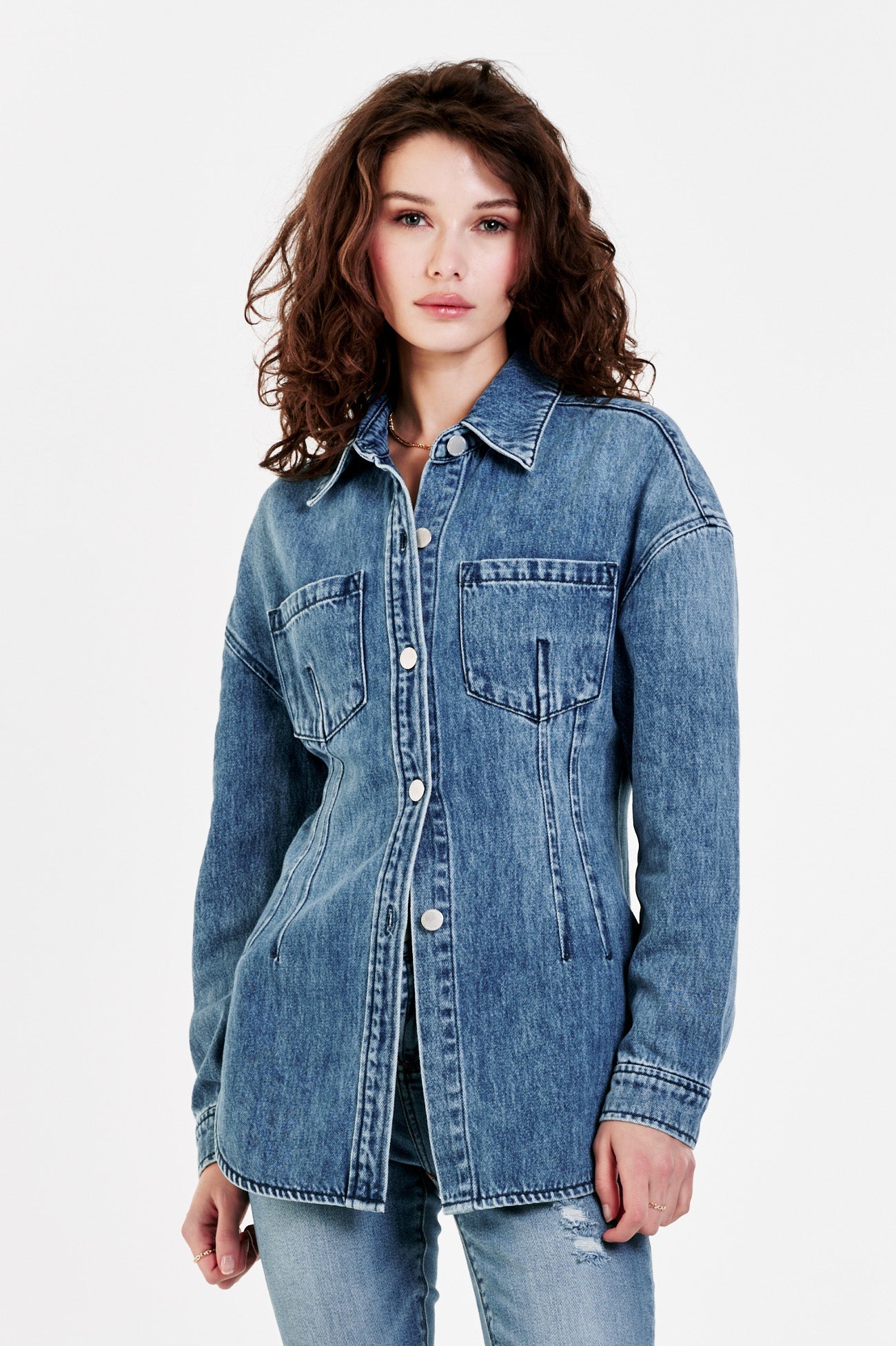 Buy Women Tailored Fit Denim Shirt Online at Best Prices in India - JioMart.