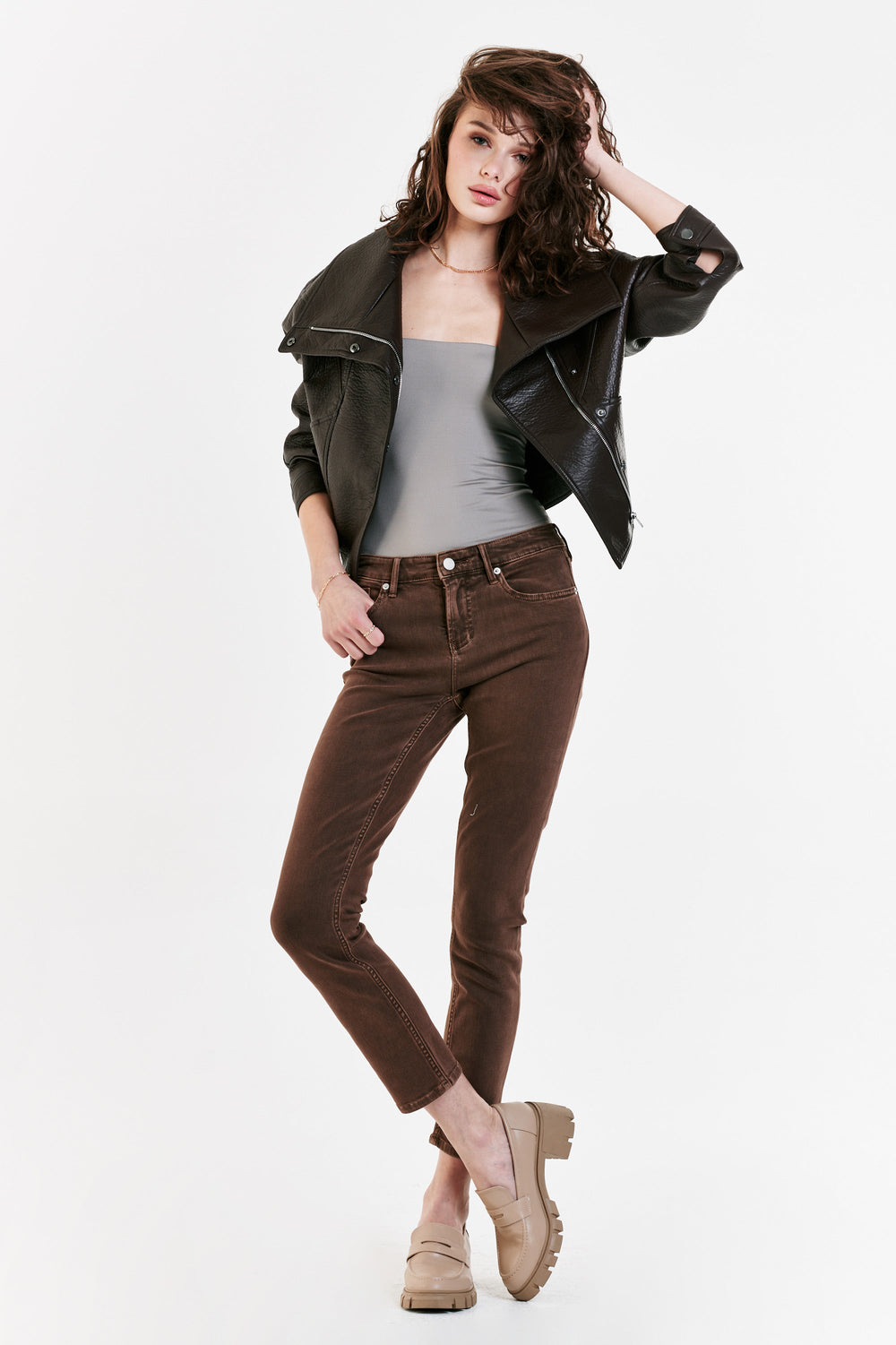 image of a female model wearing a  JACKETS