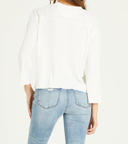 image of a female model wearing a JULIET WHITE TOP TOPS