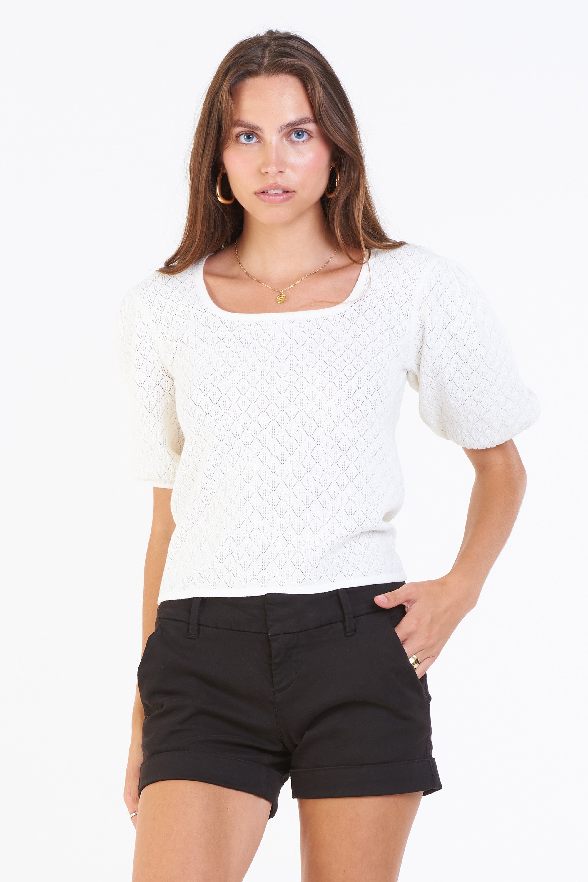 Puff short hotsell sleeve sweater