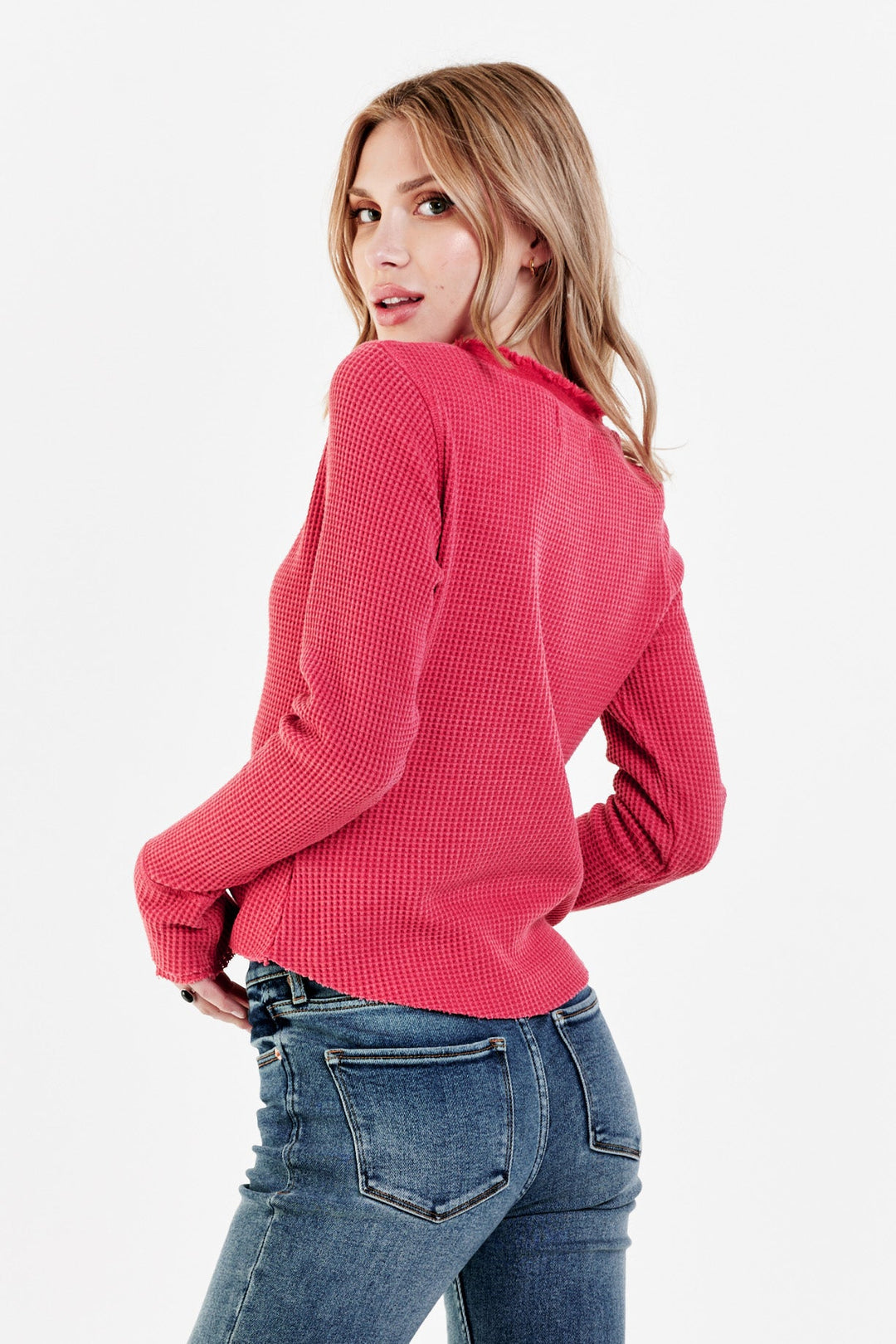 image of a female model wearing a  TOPS
