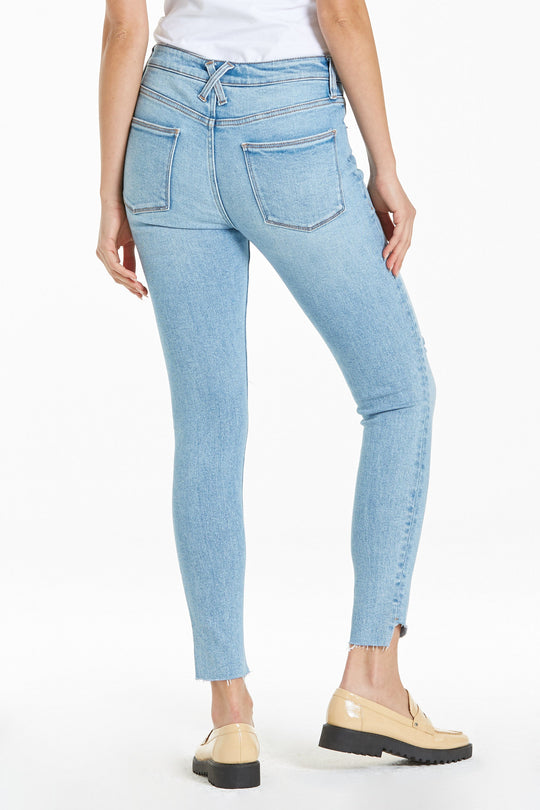 image of a female model wearing a GISELE HIGH RISE ANKLE SKINNY JEANS PANAMA JEANS
