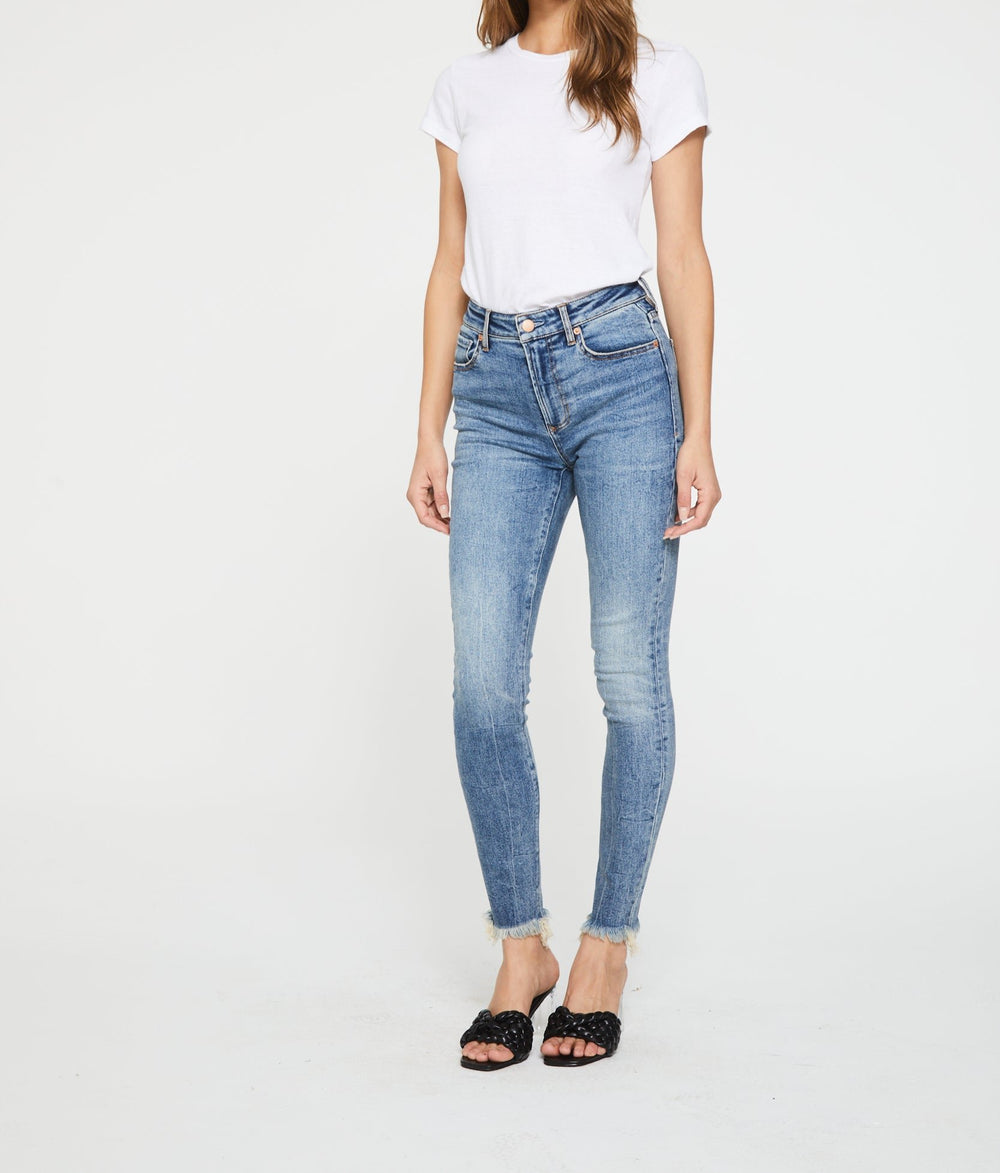 image of a female model wearing a OLIVIA SUPER HIGH RISE ANKLE SKINNY JEANS WEST CANYON DEAR JOHN DENIM 