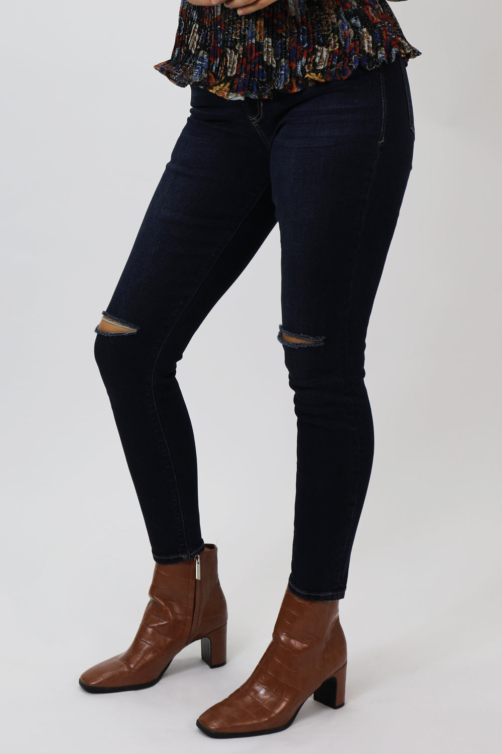 image of a female model wearing a GISELE HIGH RISE SKINNY JEANS FRESNO JEANS