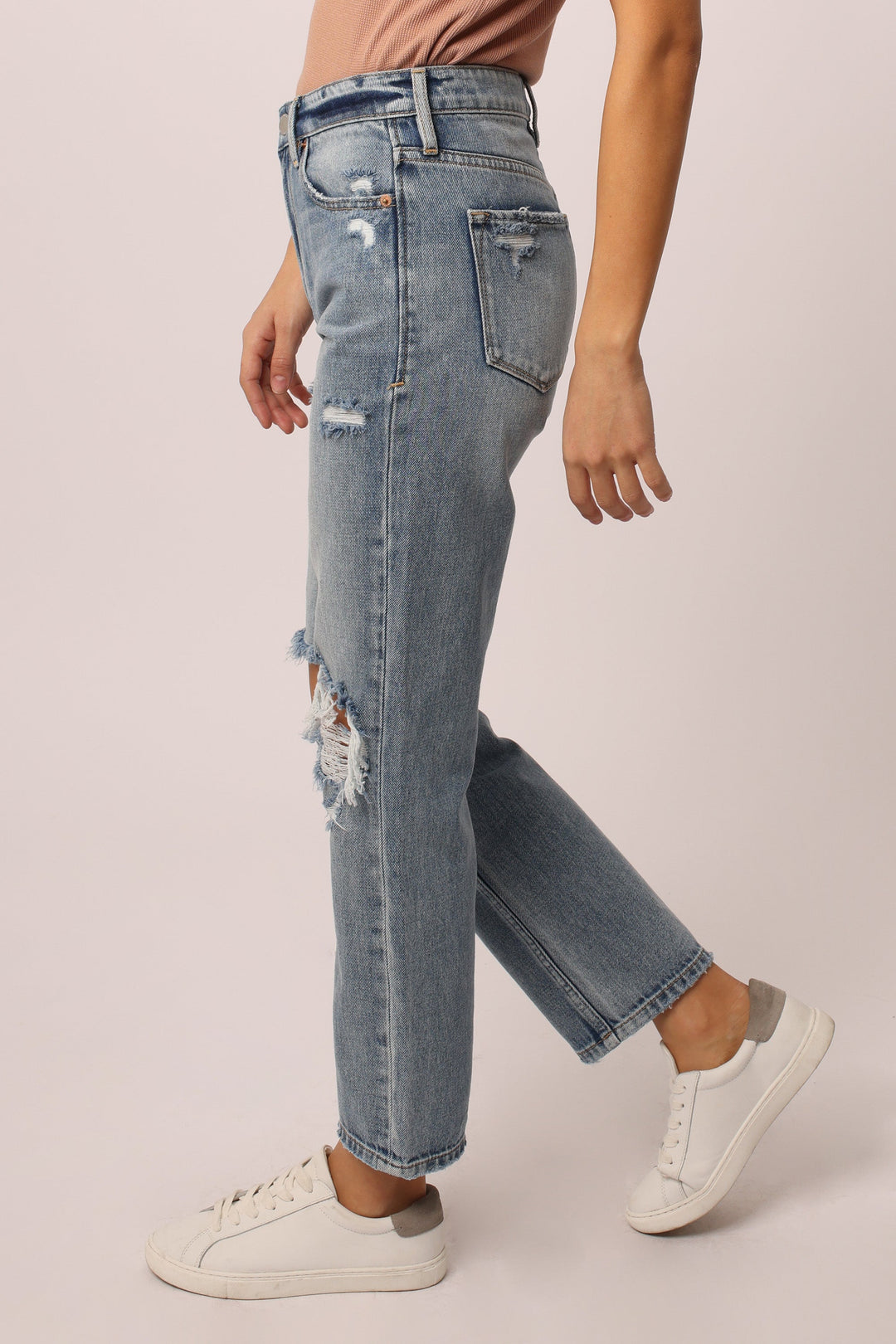 SUPER HIGH RISE CROPPED LEG JEANS SEAVIEW