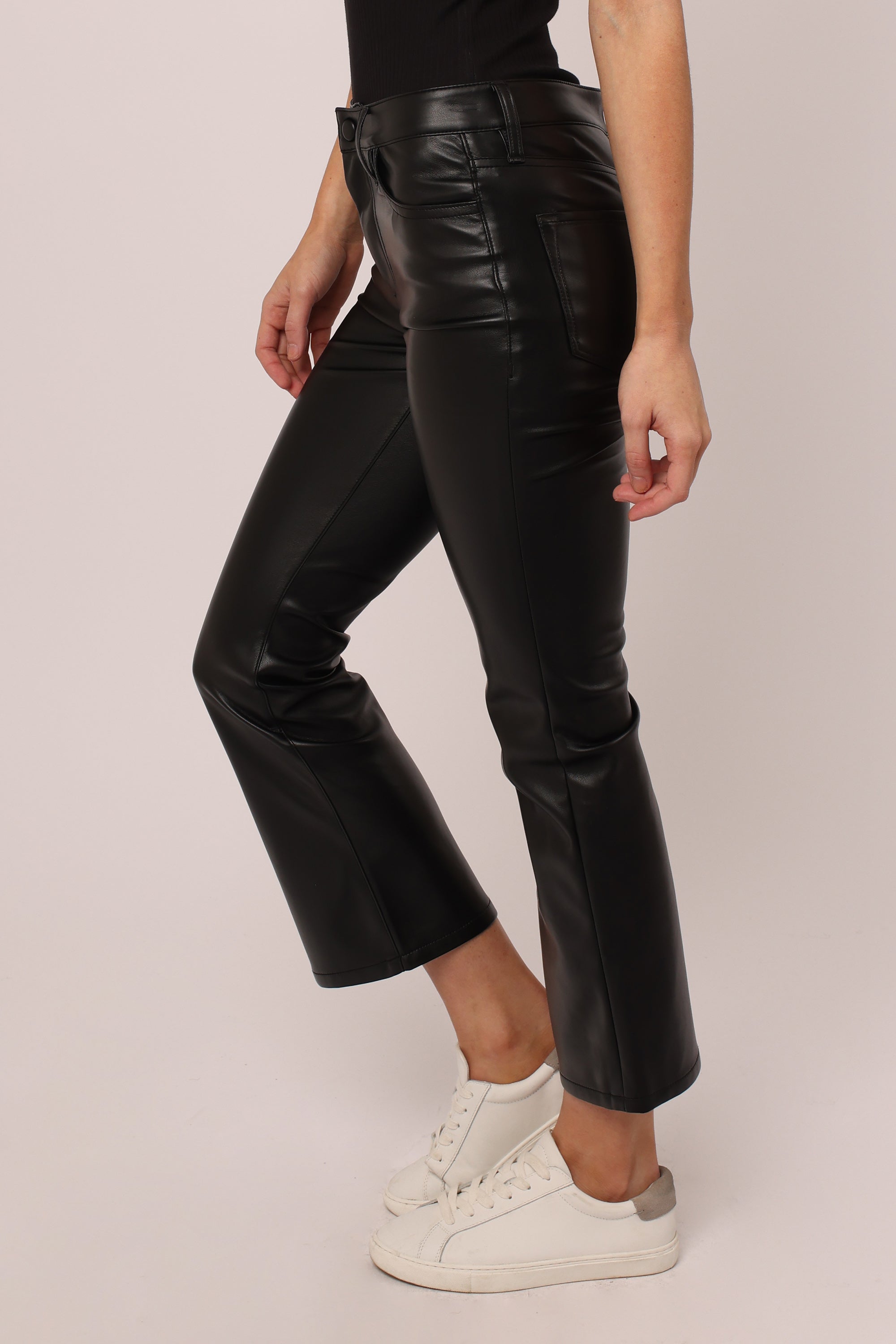Vegan Leather Flare Pants Mini Skirt