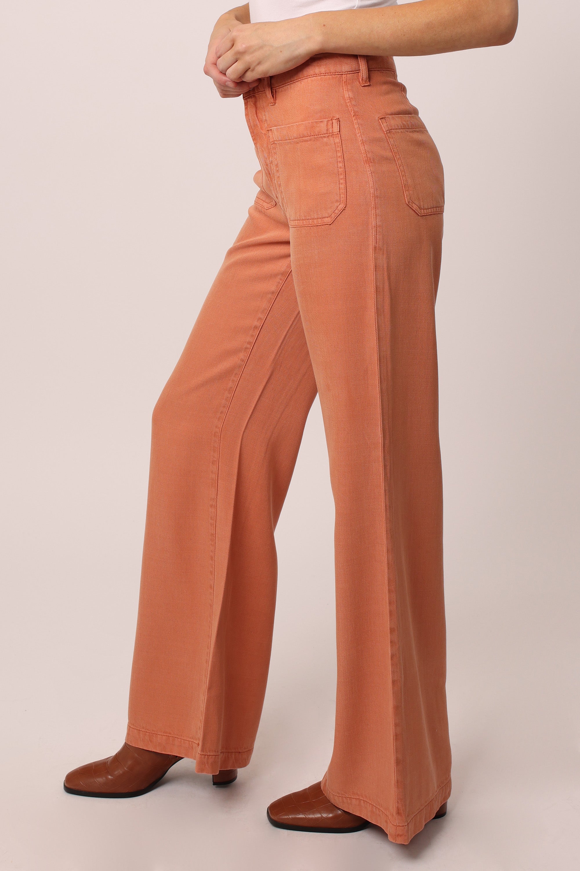 Perspective Helina Comfortable Fit Long Length High Waist Orange Color  Women's Trousers - Trendyol