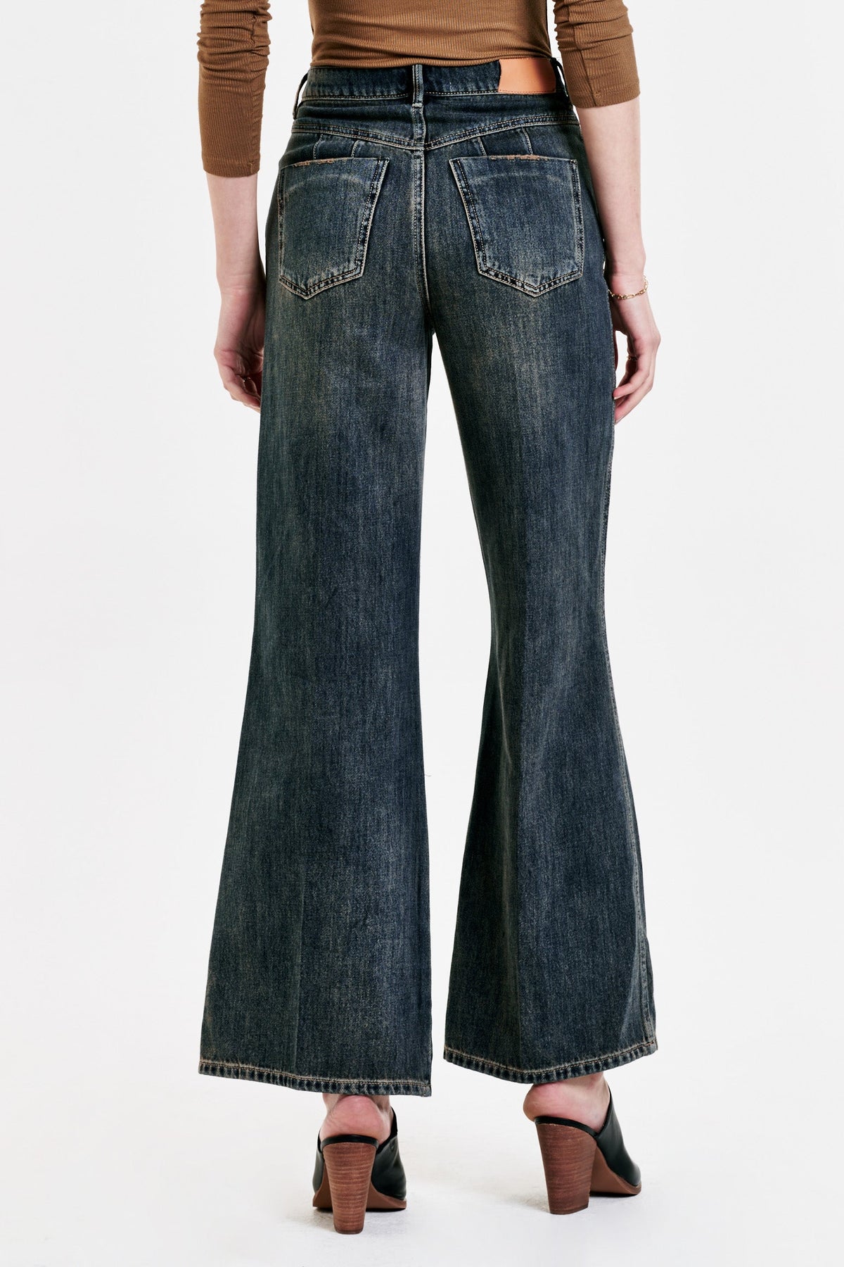 High Waisted Dark Wash Wide Leg Jeans