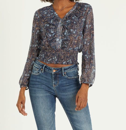 image of a female model wearing a MOREEN FEATHERED PAISLEY DEAR JOHN DENIM 