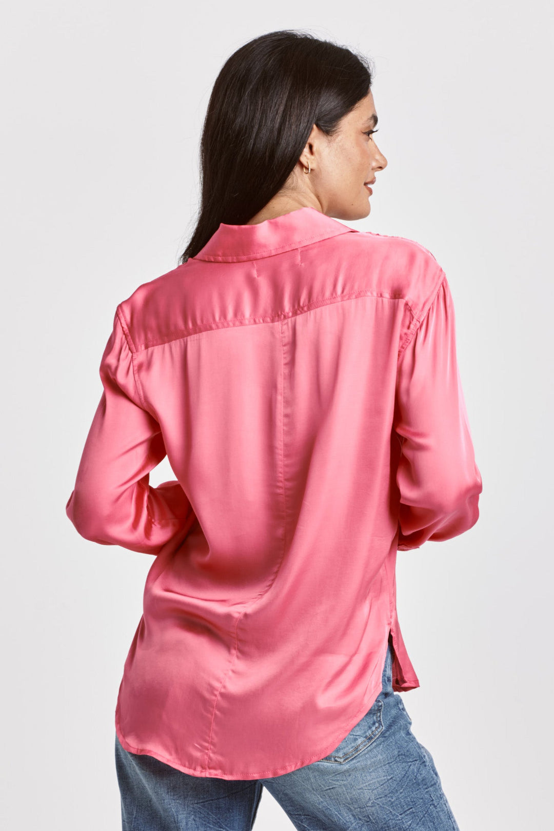 GAIA-button-down-shirt-pink-cyclamen