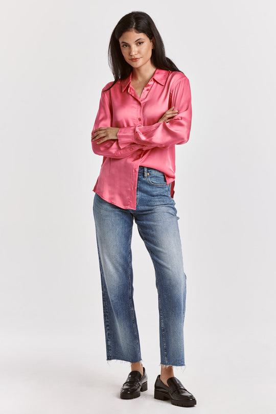 GAIA-button-down-shirt-pink-cyclamen