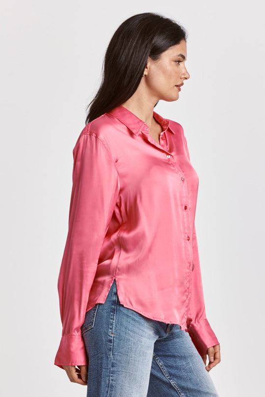 GAIA-button-down-shirt-pink-cyclamen