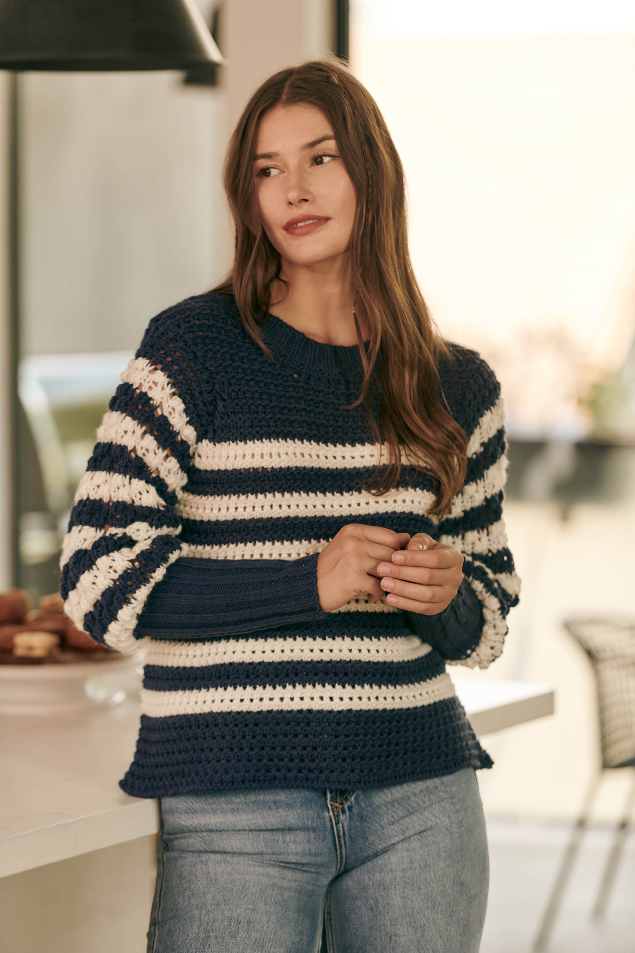 Wide striped outlet sweater