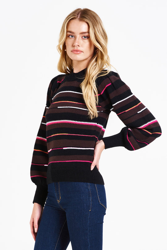 image of a female model wearing a JASMINE LONG SLEEVE SWEATER NAPOLEAN SWEATERS