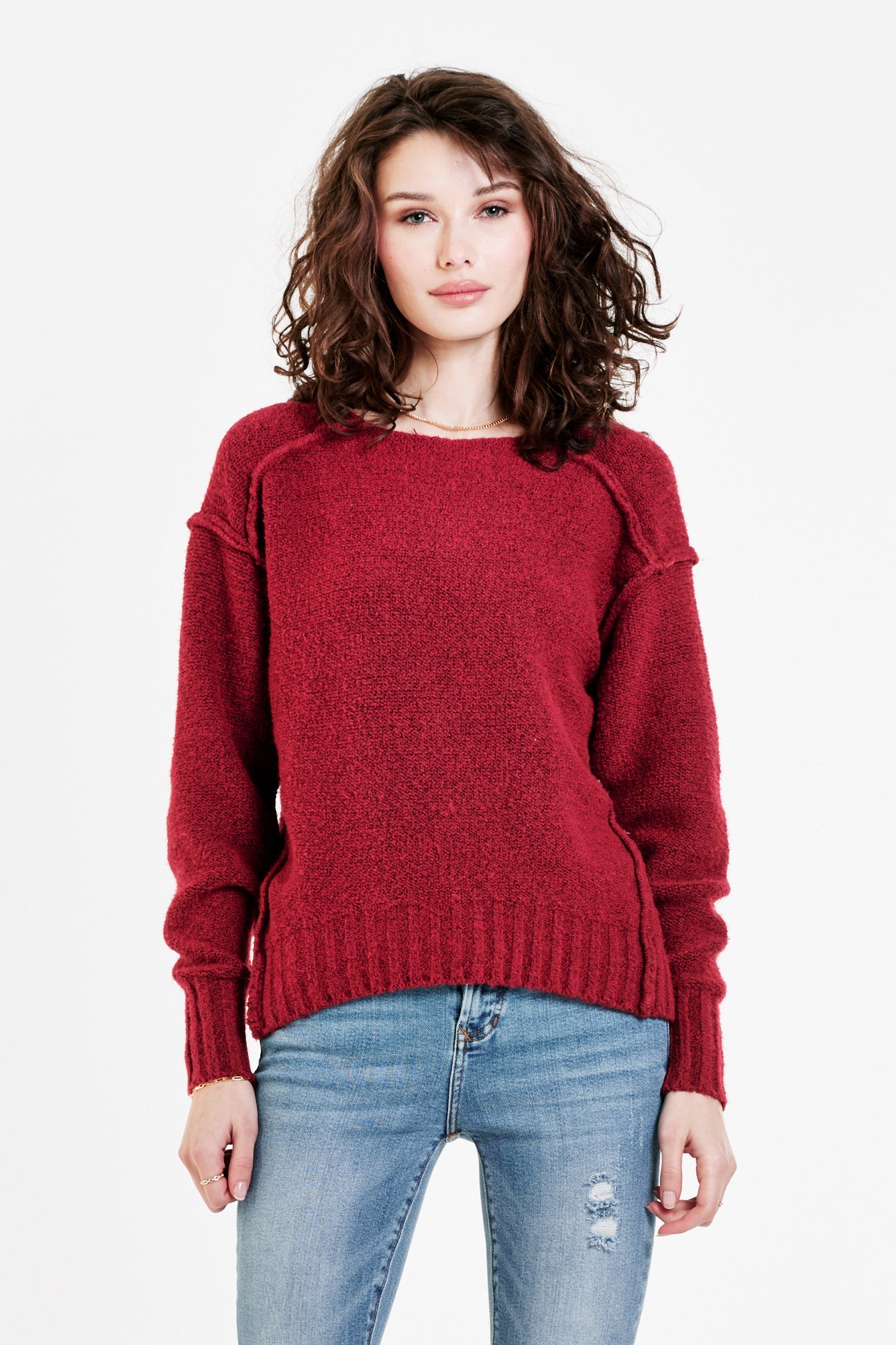 Wine colored cheap sweater