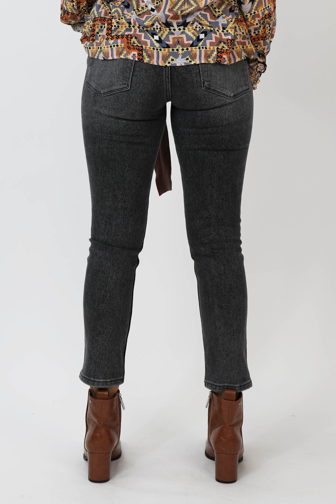 image of a female model wearing a AIDEN HIGH RISE GIRLFRIEND JEANS KEMPSEY JEANS
