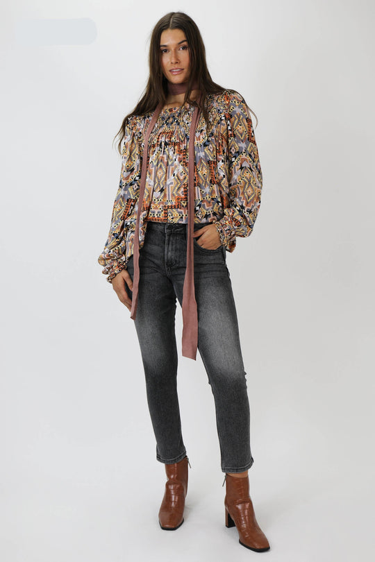 image of a female model wearing a AIDEN HIGH RISE GIRLFRIEND JEANS KEMPSEY JEANS