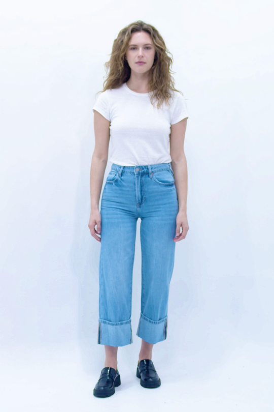 POLLY SUPER HIGH RISE CUFFED LOOSE STRAIGHT JEANS VENTURE