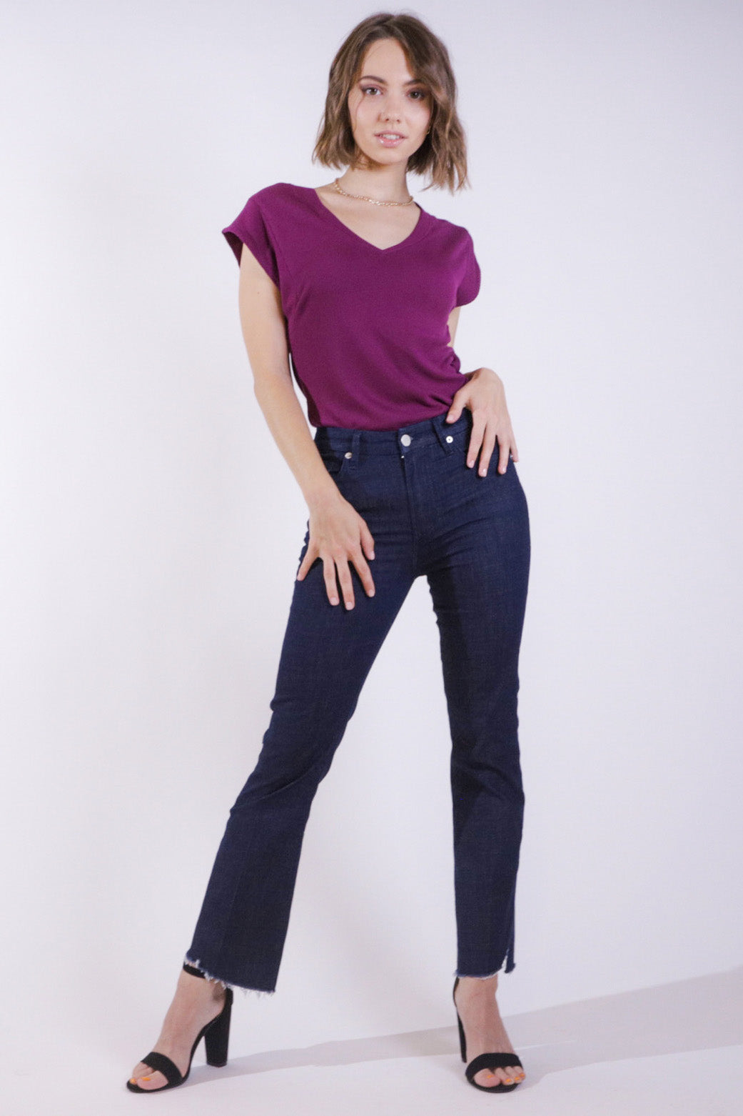 image of a female model wearing a  JEANS